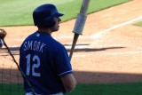 Justin Smoak ete v drese Rangers